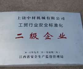 工貿行(hang)業安全标(biao)準化二級(jí)企業